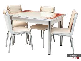 Можете да поръчате трапезни маси и столове както поотделно, така и в комплект. Komplekt Raztegatelna Trapezna Masa S 4 Br Stolove Eko Mebeli 1