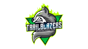 NETC Trailblazers Mascot Logo featuring green, gray and black text with a wolf NETC Trailblazers Mascot Logo featuring green, gray and black text with a wolf
