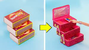 diy miniature makeup box with matchbox