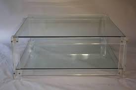 square two tier lucite coffee table