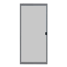 Gray Steel Sliding Patio Screen Door