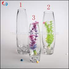 whole tall clear glass bud vase