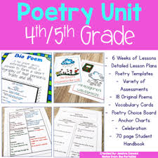 Poetry Unit Grade 4 And Grade 5