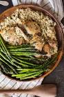 chicken and asparagus over wild rice