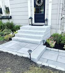 concrete front steps makeover using