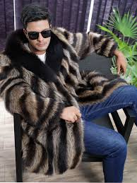Opossum Fur Black Fashion Trench Coat
