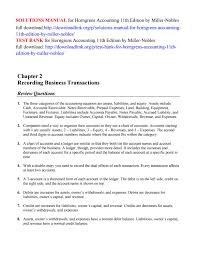 Solutions Manual For Horngrens Accounting 11th Edition By