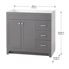 Home depot 36 inch vanity lebensleiter. Home Decorators Collection Thornbriar 36 In W X 21 In D Bathroom Vanity Cabinet In Cement Tb3621 Ct The Home Depot