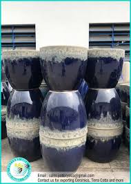 Honorable in its high spherical shape here as tall ceramic planters. Large Cobalt Garden Glazed Ceramic Pots Pottery Asia