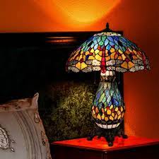 Dragonfly Stained Glass Table Lamp