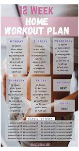 12 Week Home Workout Plan Workout