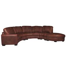 curved sectional sofa in chestnut