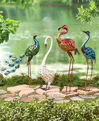 Garden Decor Colorful Metallic Bird