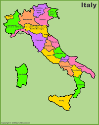 Best regions to visit in spring. Italy Regions Map