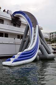 inflatable lake slides floating water