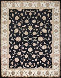maroon black hand knotted woolen carpet