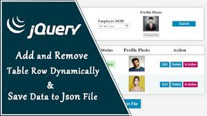 jquery dynamic table how to add
