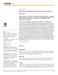Pdf Should The Who Growth Charts Be Used In France