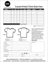 Free T Shirt Order Form Template Download Sample Order Templates