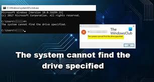 system cannot find the drive specified
