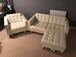 ikea landskrona leather sofa chair