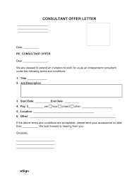 free consultant job offer letter pdf