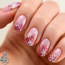 glitter grant snowflake nail art