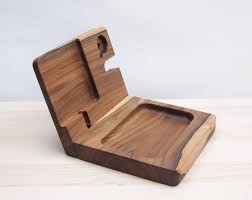 wooden iphone apple watch charger