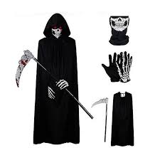 black hooded grim reaper costume 175cm