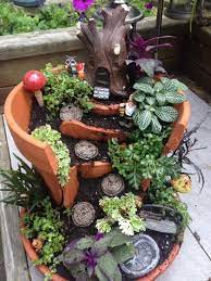 small fairy garden in a pot