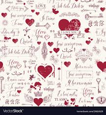 love lettering and hearts vector image