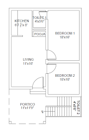 30x45 2 Bhk Single Floor Under