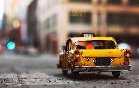 Wallpaper car, toy, taxi, toy, street ...