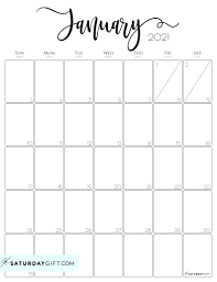 Start your preparations as early as you. Simple Elegant Vertical 2021 Monthly Calendar Pretty Printables