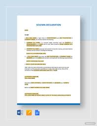free declaration agreement template