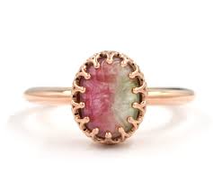 carved maine watermelon tourmaline ring