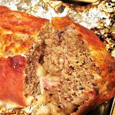 meatloaf wrapped in bacon with cheese