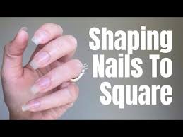 how to shape square nails at home with