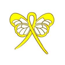 yellow awareness ribbon erfly pin