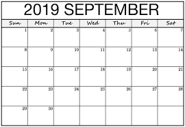 September 2019 Weekly Calendar Printable In Pdf Word Excel