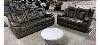 2 Manual Recliner Sofa Set With Drinks