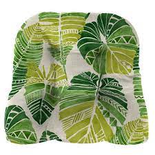 Jordan Manufacturing 9900pk1 5952d Hixon Palm Leaves French Edge Outdoor Cushion Set Green 3 Piece
