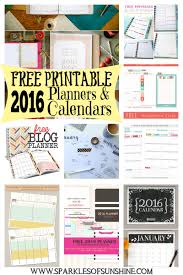 Free Printable 2016 Planners Calendars Sparkles Of Sunshine