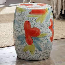 Fl Ceramic Garden Stool Antique