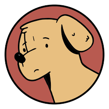 cartoon dog face badge png svg design