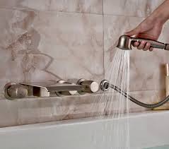 brushed nickel waterfall tub mixer tap