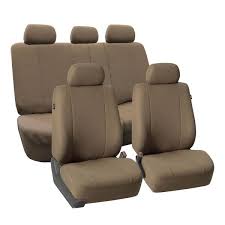 Fh Group Supreme Flat Cloth 47 In X 23 In X 1 In Multi Functional Full Set Seat Covers Brown