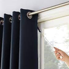 Sun Zero Jonah Extra Wide Blackout Patio Curtain Panel Navy