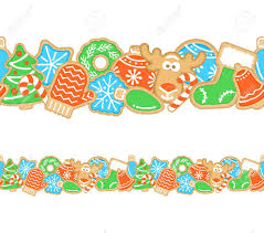 Holly berry christmas border clipart. Gingerbread Christmas Cookies Seamless Border Horizontal Vector Royalty Free Cliparts Vectors And Stock Illustration Image 134061134