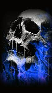 Blue flame skull, HD mobile wallpaper ...